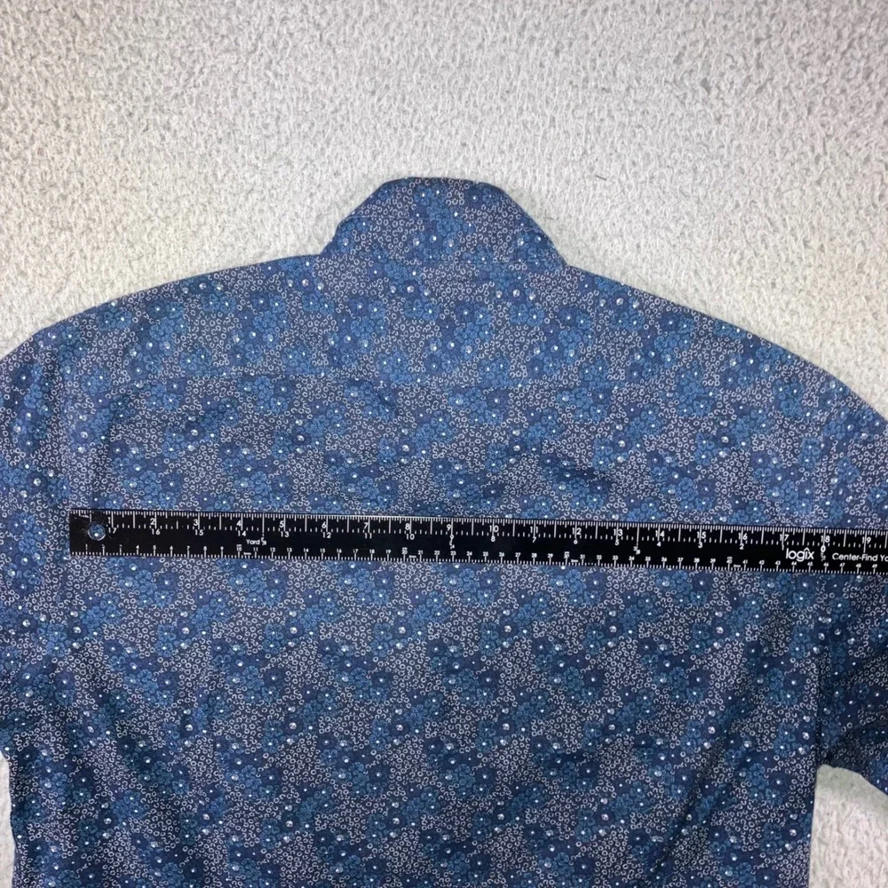 Banana Republic Shirt Men L Slim Fit Non Iron Abstract‎ Geometric Preppy Casual
